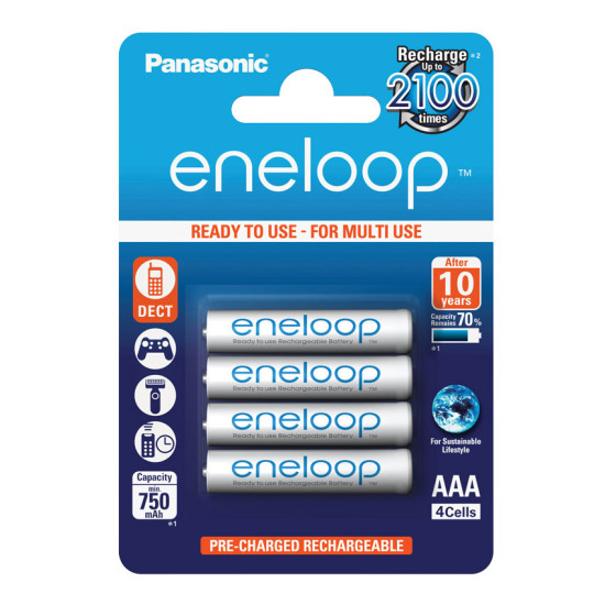 Panasonic eneloop AAA 1/4 1.2V 750mAh NiMH BK-4MCCE punjiva baterija