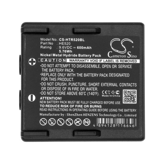 Cameron Sino CS-HTR520BL 9.6V 600mAh Ni-MH punjiva baterija za daljinski upravljač krana Hetronic 68300520, Nova Ergo