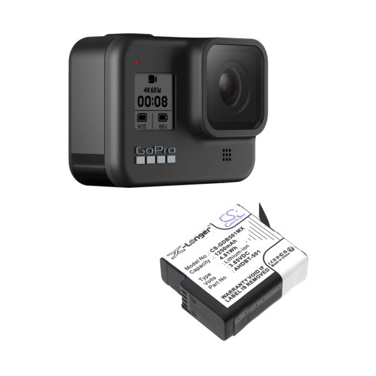 Cameron Sino CS-GDB501MX 3.85V 1250mAh Li-ion baterija za kameru GoPro Hero 5, Hero 6, Hero 7, Hero 8 SPJB1B