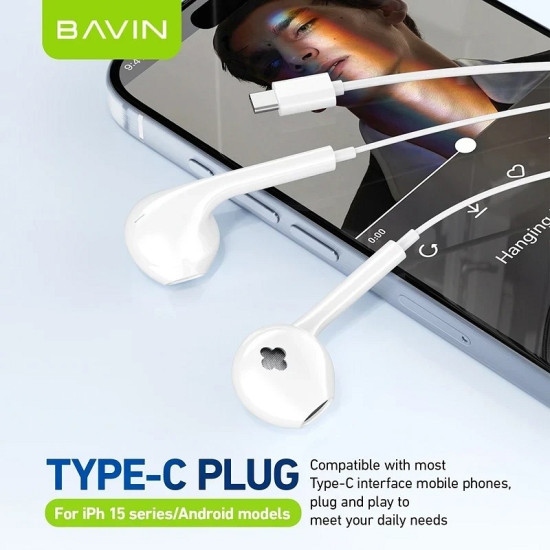 Bavin slušalice Type-C bela - HX871