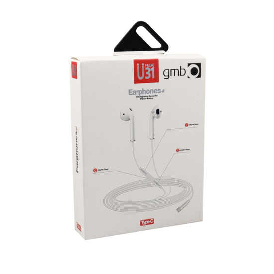 Gembird BHP-U31 MP3 slusalice sa mikrofonom + volume kontrol (1xType-C) ANC (299)