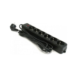 Gembird SPG6-B-15 6 utičnica (3x1.0mm) black produžni kabel sa zaštitom 4.5m
