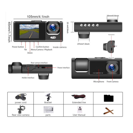 Kettz HD-K909 DVR auto kamera