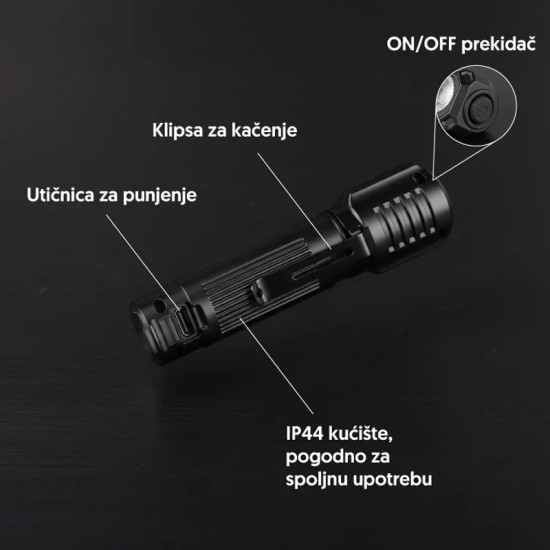 Prosto PL6721 3W XPE LED punjiva baterijska lampa