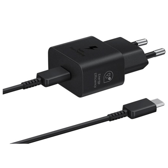 Samsung 25w Type-C + kabl Type-C ( EP-T2510 ) crni brzi punjač