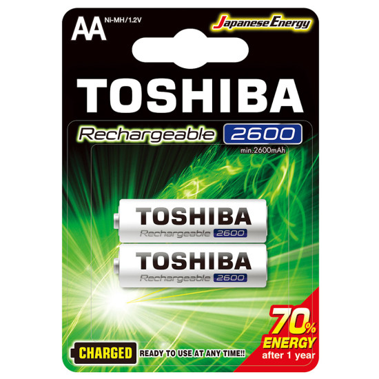 Toshiba AA 1/2 1.2V 2600mAh Ni-MH Charged Ready To Use punjiva baterija