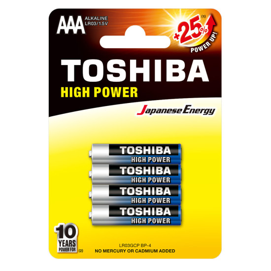 Toshiba HIGH POWER LR03 1/4 1.5V alkalna baterija