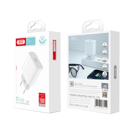 XO L77 20W PD FAST beli punjač za mobilni