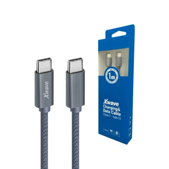 Xwave TIP-C - M/M 5Gbp/s 1m 3A upleteni tamno sivi