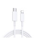 Xwave TIP-C-muski - LIGHTNING(za iPHONE -muski)/duzina 2m/3A/Aluminium /beli pvc kabel